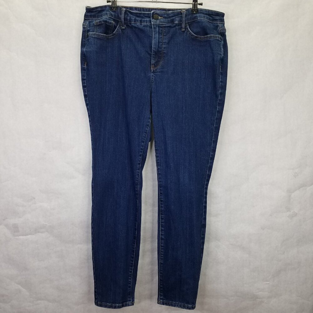 NYDJ Ami Skinny Jeans Women 12 Lift Tuck Tech Dark Wash High Waist Stretch Denim